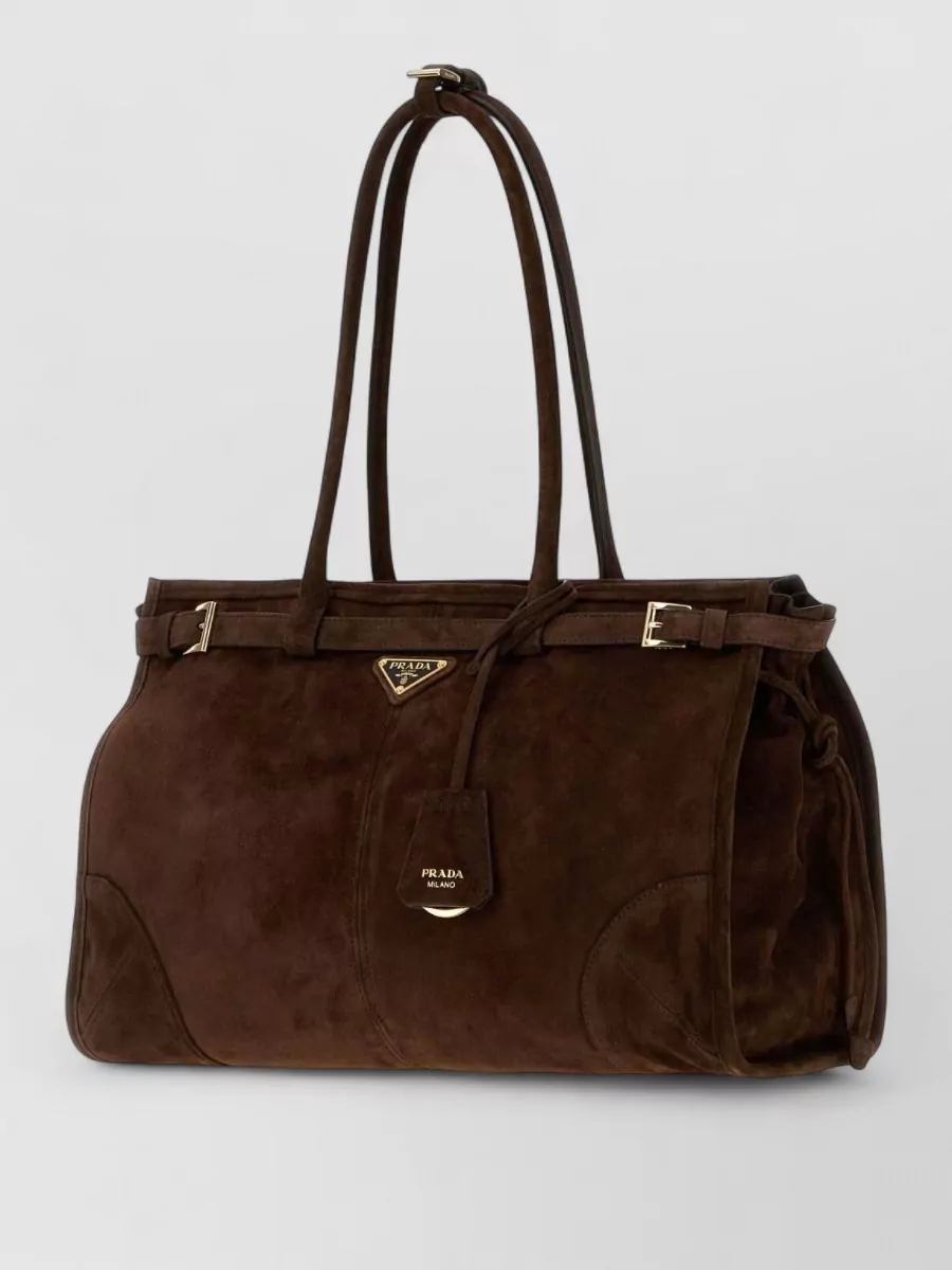 Prada Bonnie large suede tote bag