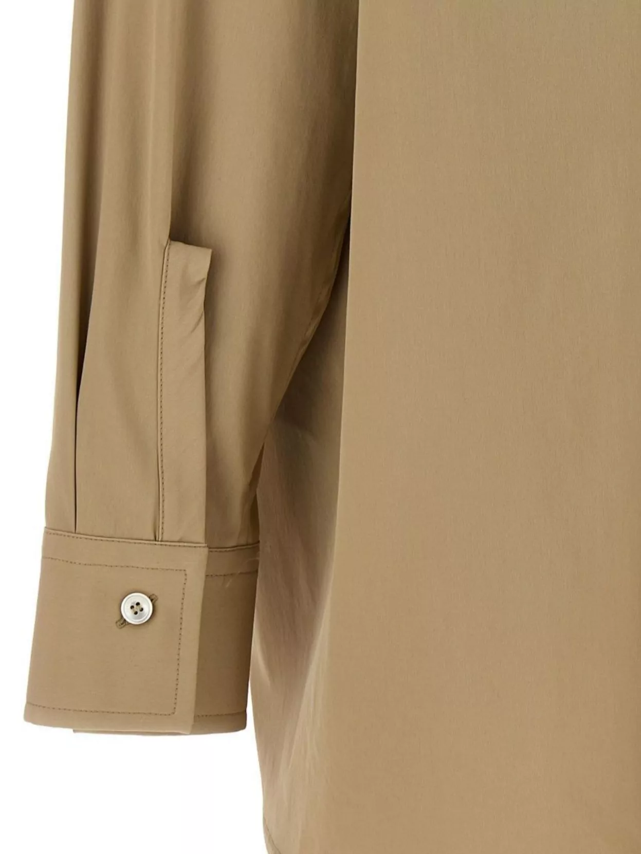 Ferragamo Long Sleeves Panel Shirt In Brown