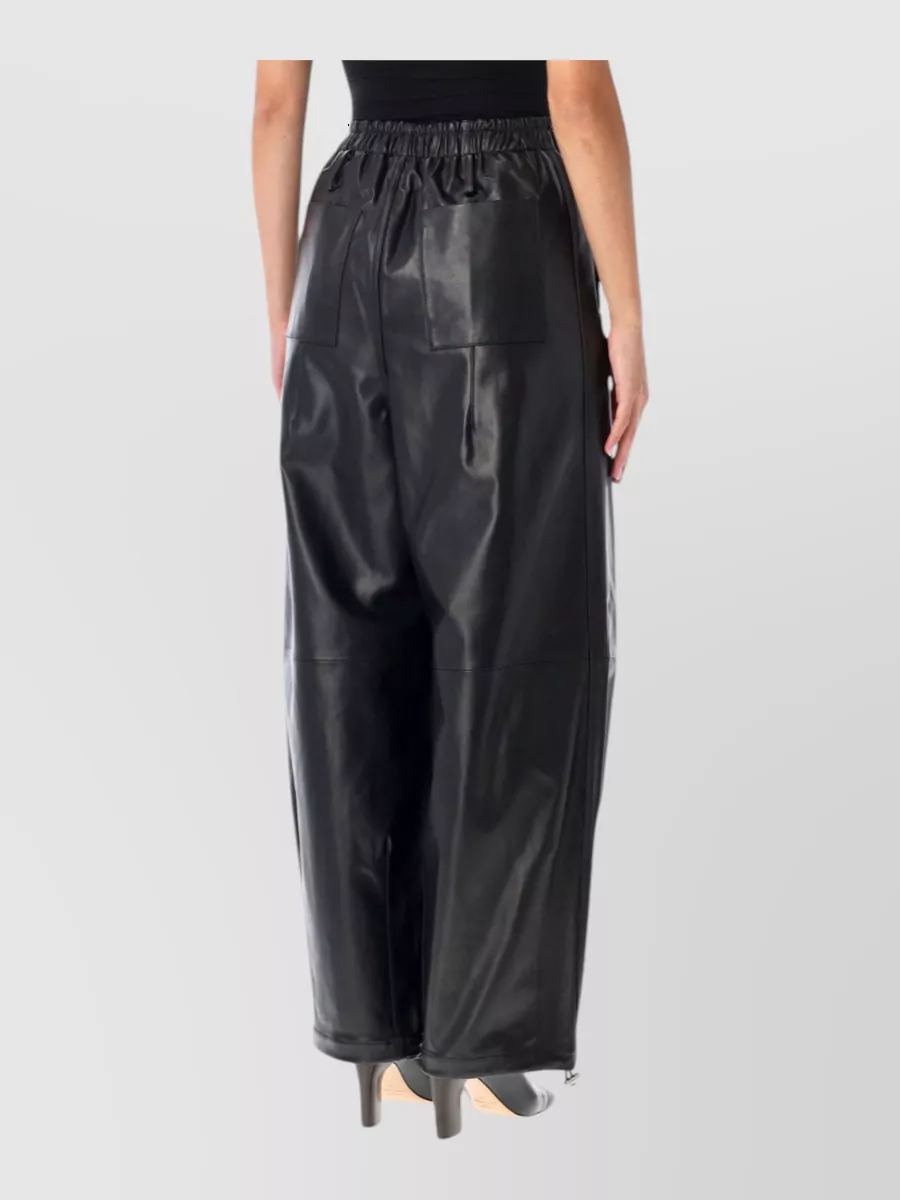 The Frankie Shop Lamb Leather Wide-Leg Track Pants