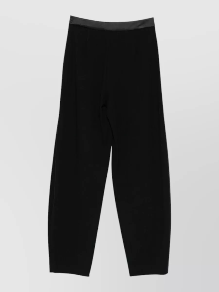 Emporio Armani Satin Trim Tapered Cropped Trousers