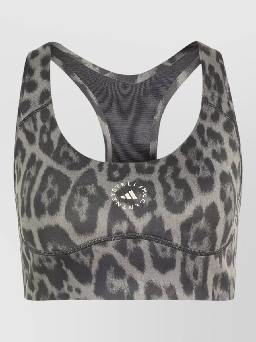 Adidas by Stella McCartney leopard-print scoop-neck racerback bralette