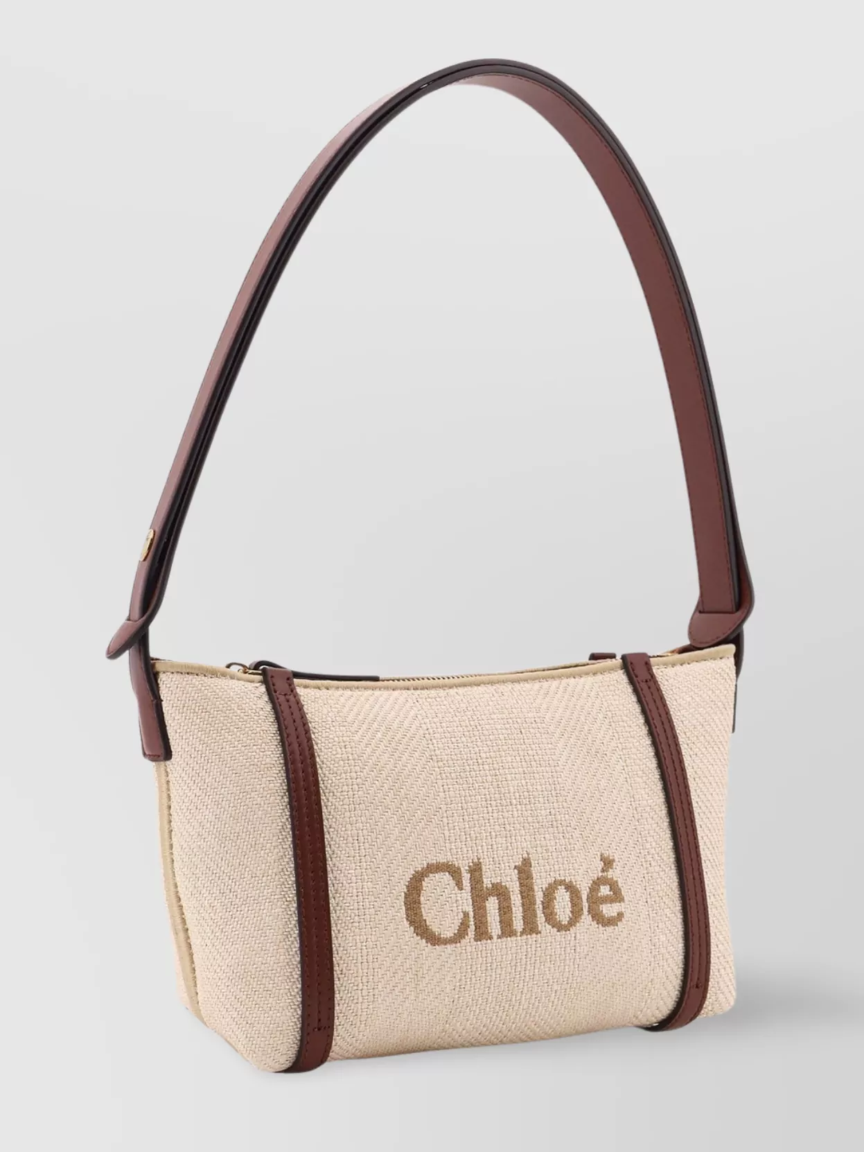 Chloé Logo Embroidered Canvas Shoulder Bag