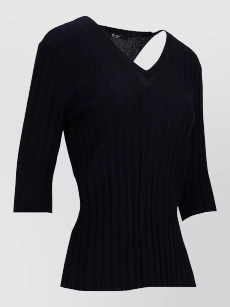 La Rose Cashmere Silk V-Neck Sweatshirt