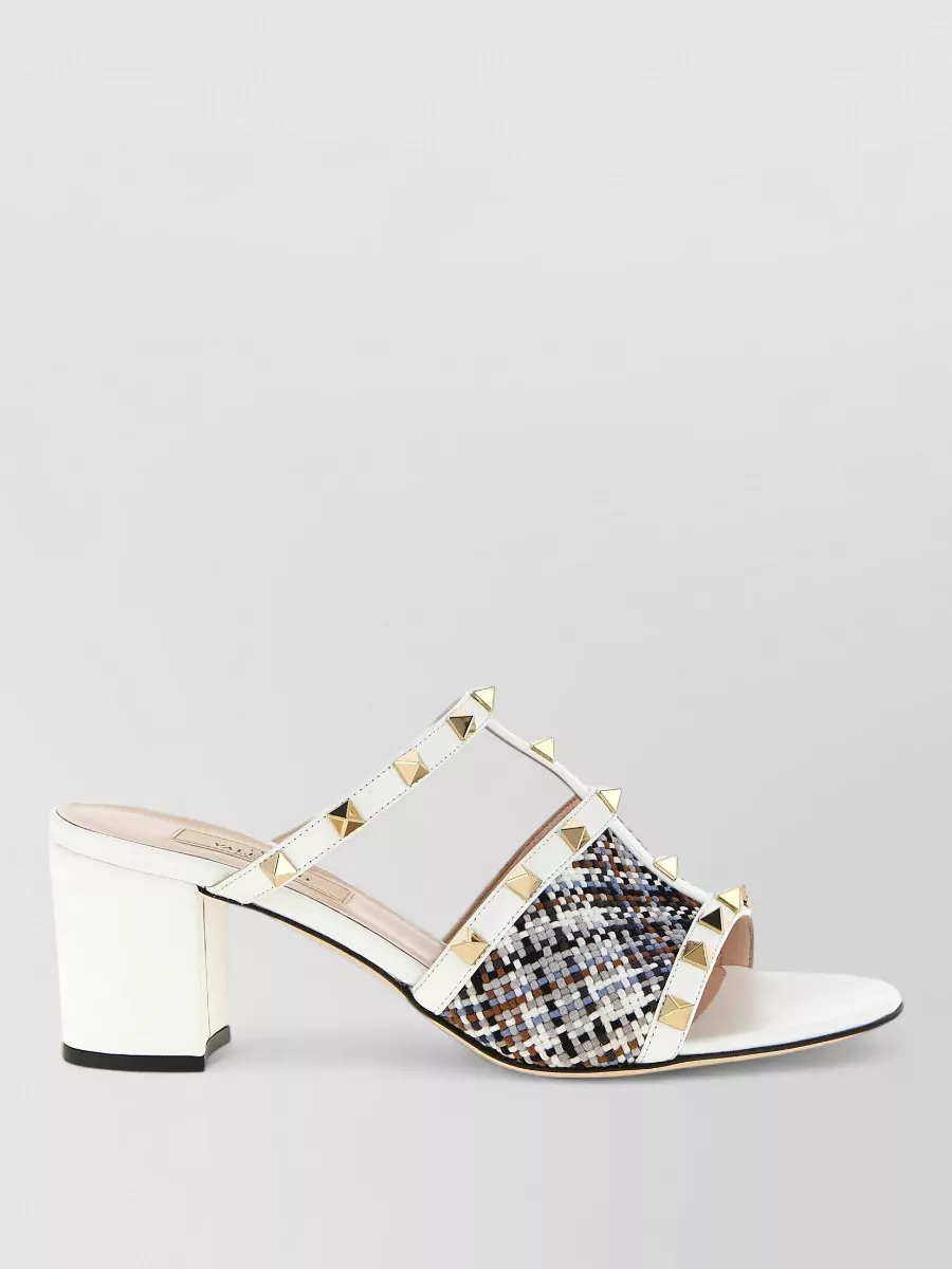 Valentino Garavani rockstud raffia mules