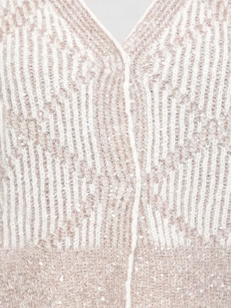D.exterior Sequined V-Neck Cardigan