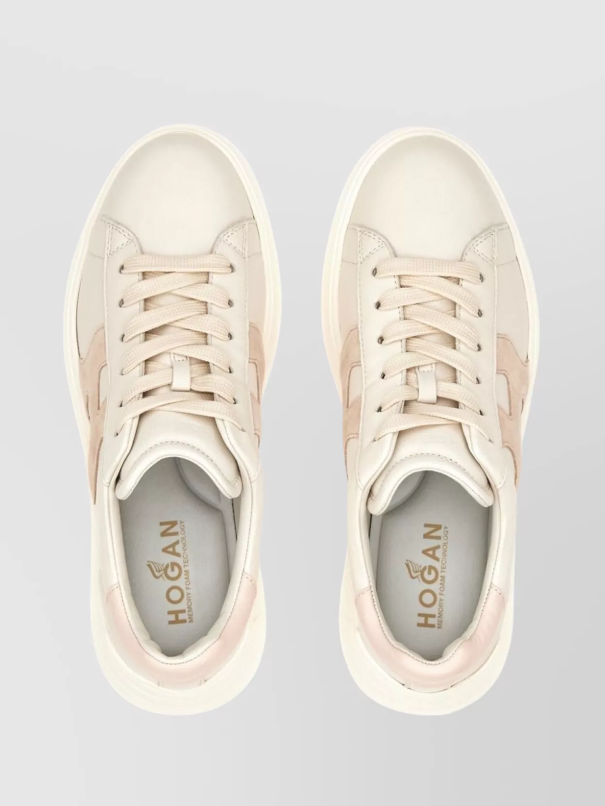 Hogan Leather Sneakers Rebel Panelled Platform Round Suede