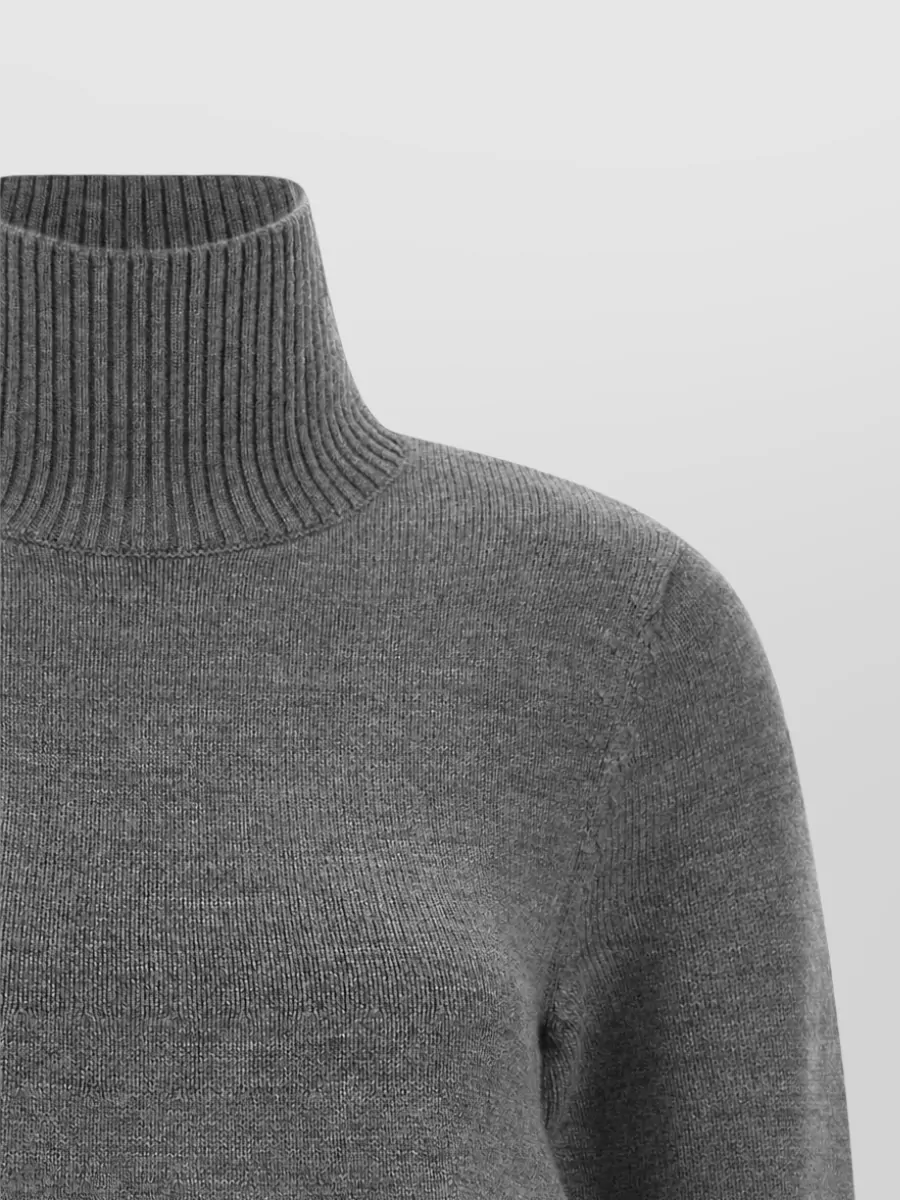Totême Ribbed Turtleneck Flared Sweater