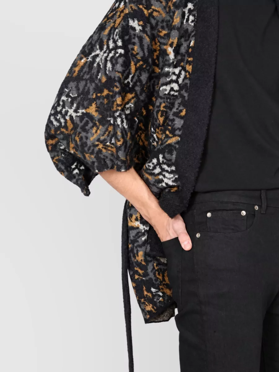 Saint Laurent Jacquard Knit Kimono Jacket