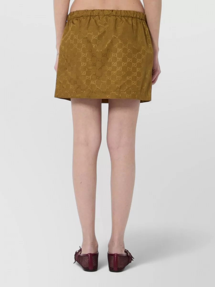 Gucci Logo-Print Nylon Mini Skirt