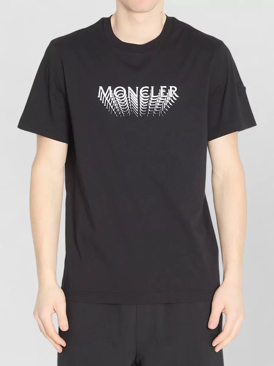 Moncler Cotton Jersey T Shirt Regular Fit Crewneck