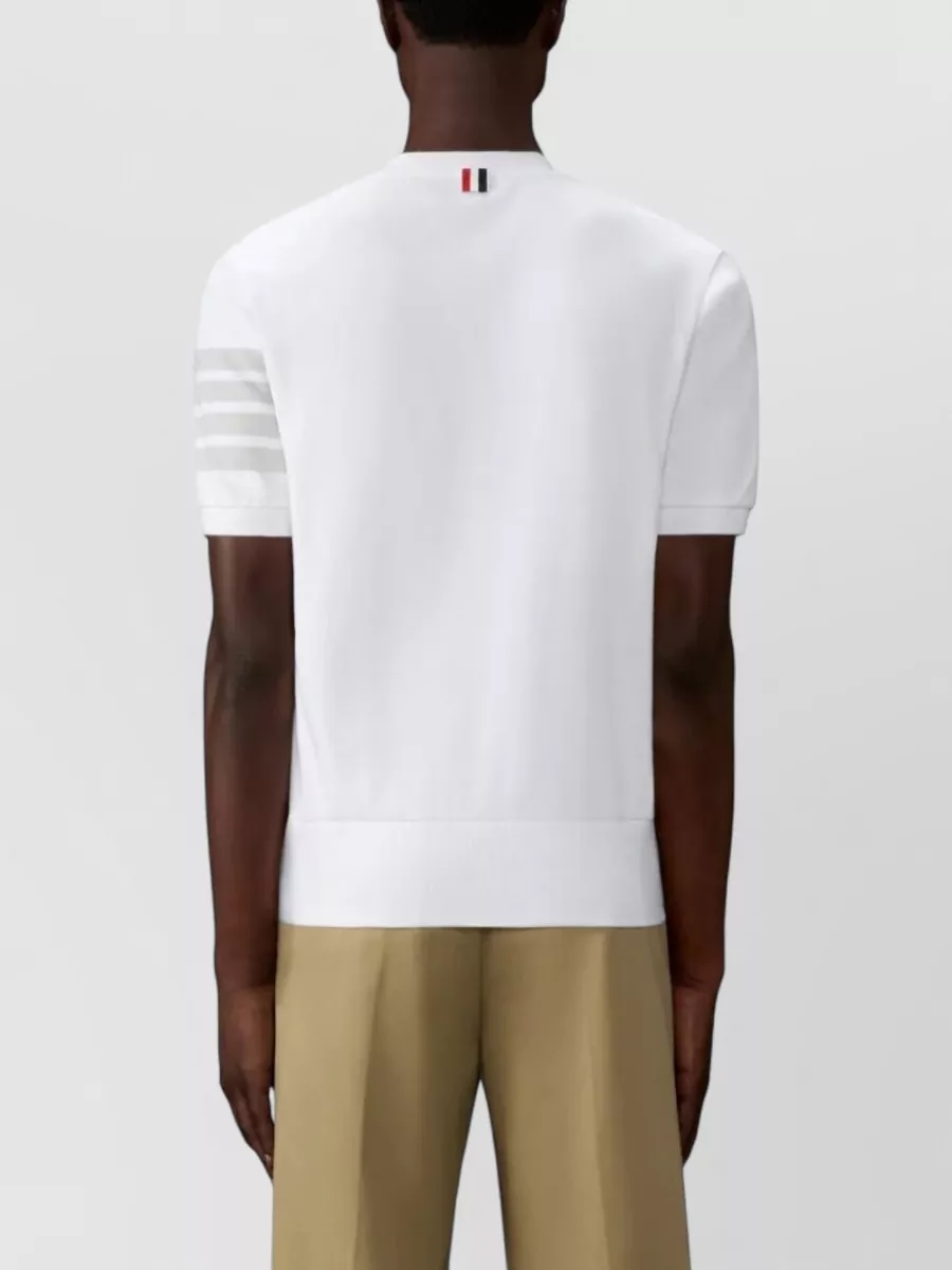 Thom Browne Cotton Jersey T Shirt Stripe Detail