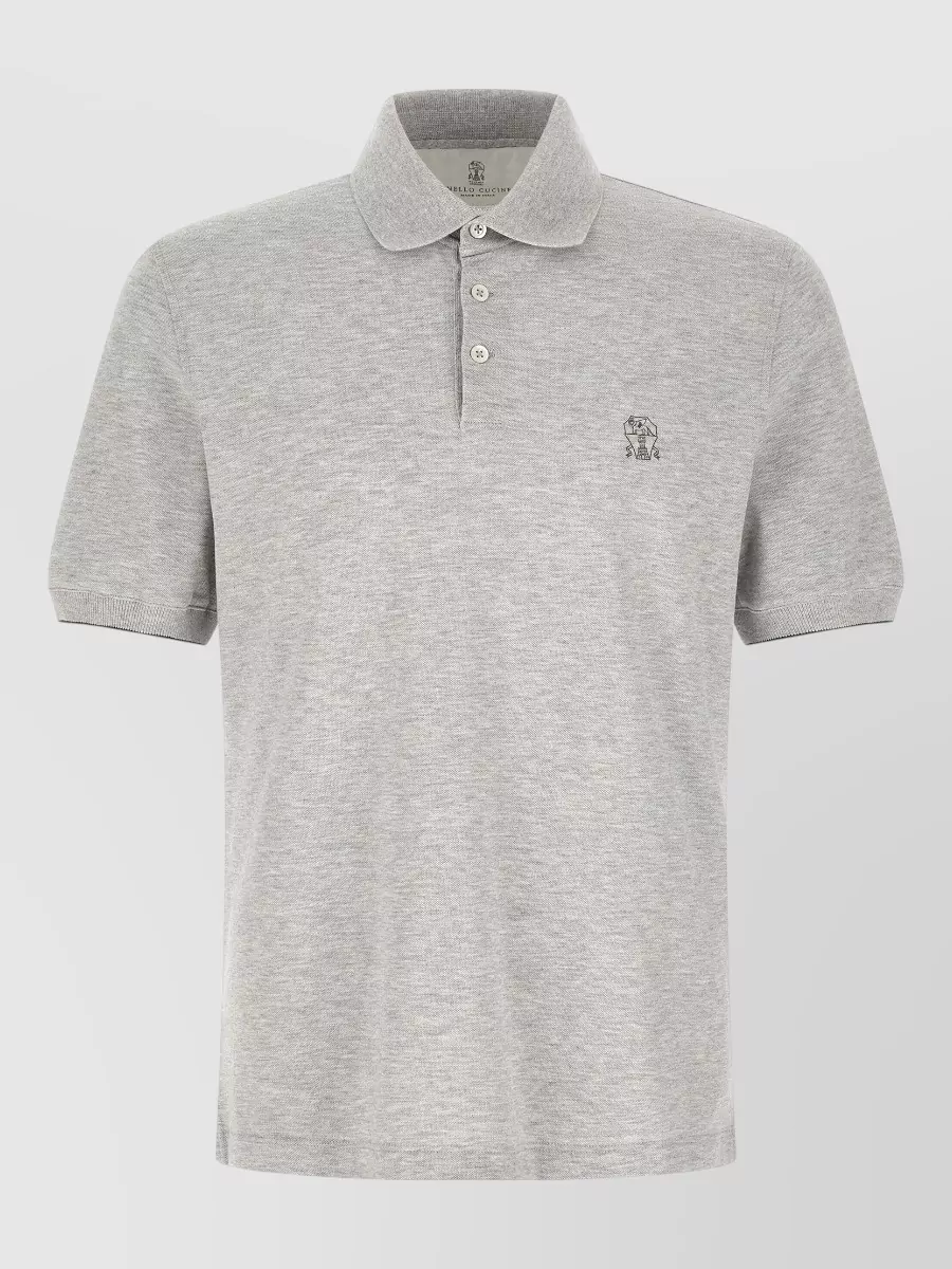 Brunello Cucinelli Pique Polo Shirt Featuring Signature Logo