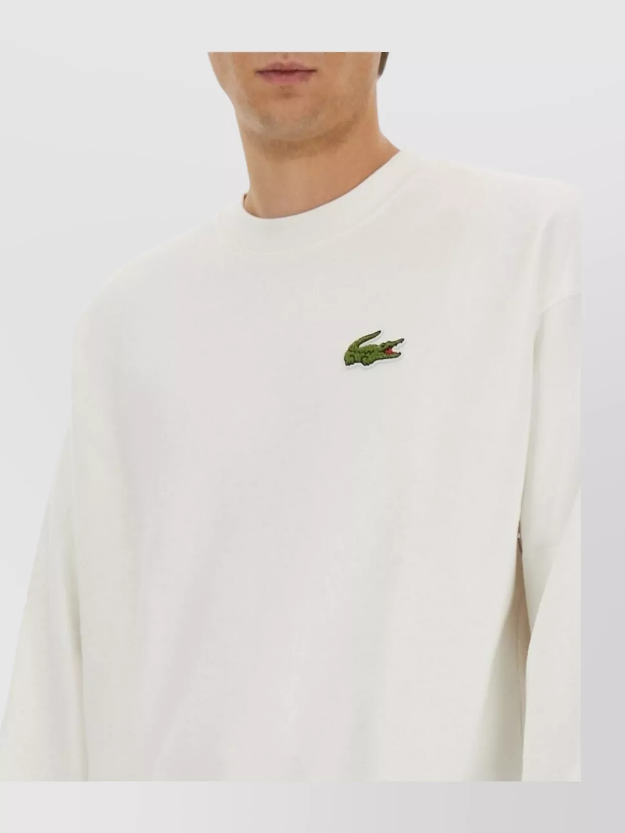 Lacoste Logo Sweatshirt With Ribbed Cuffs And Hem