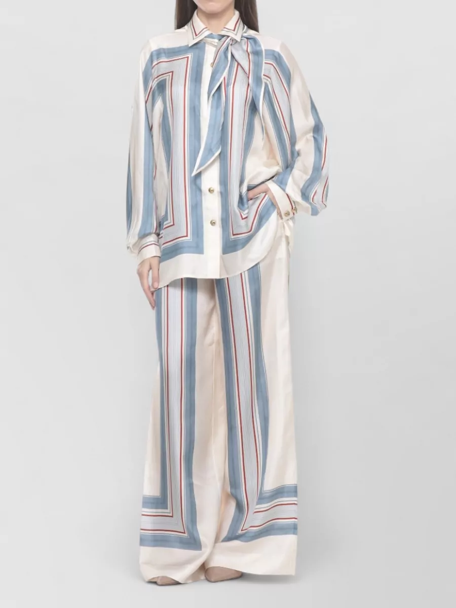 Zimmermann Silk Printed Relaxed-Fit Wide-Leg Trousers