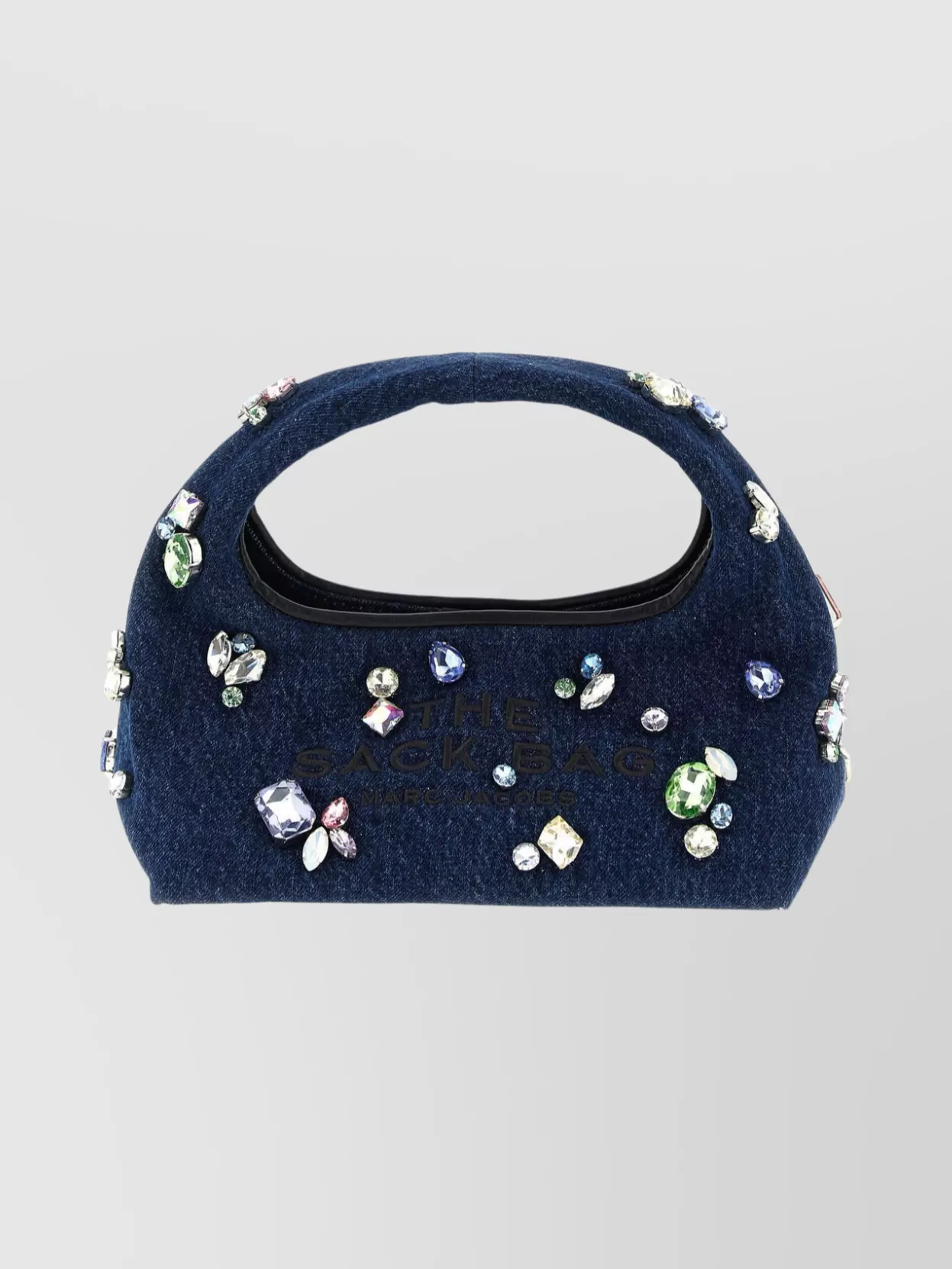Marc Jacobs Denim Mini Sack Handbag With Embellished Design