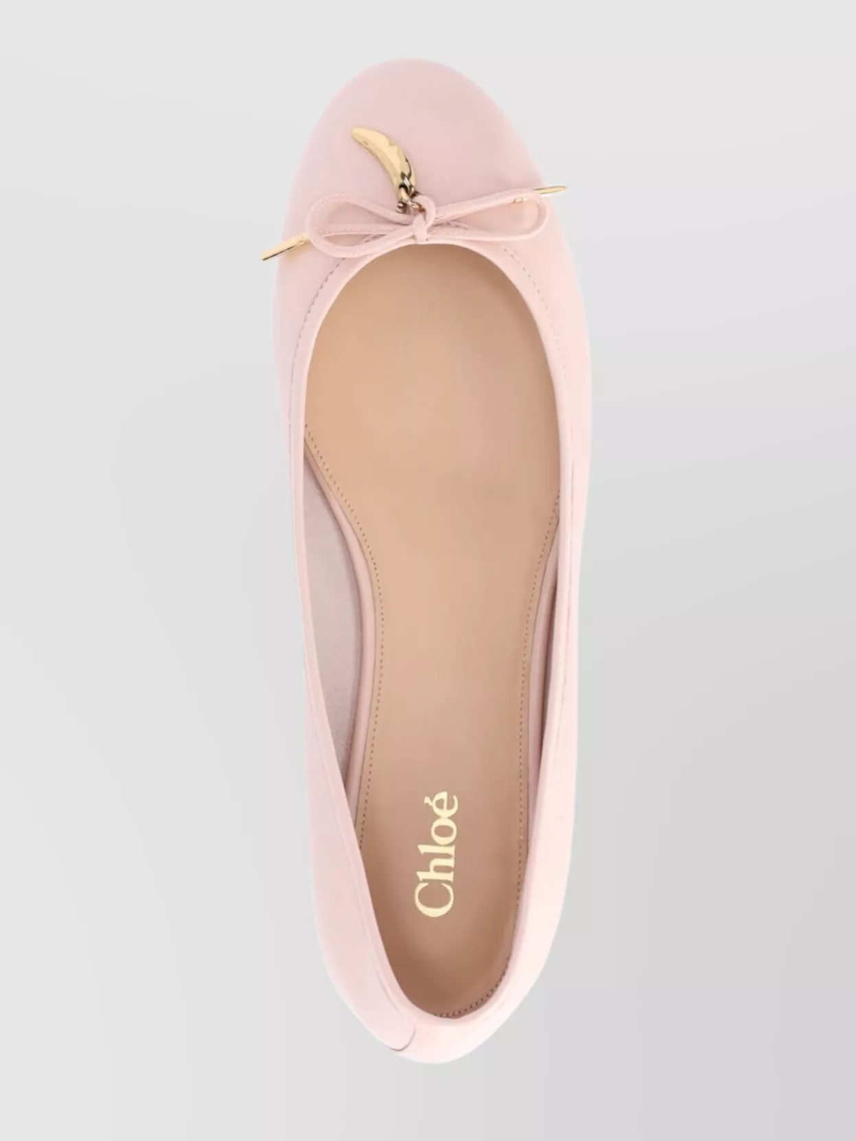 Chloé Bow Detail Flat Sole Round Toe Ballerina Shoes