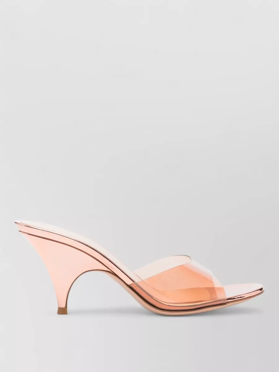 Gianvito Rossi Sofia Mule Metallic Leather Plexiglas 70