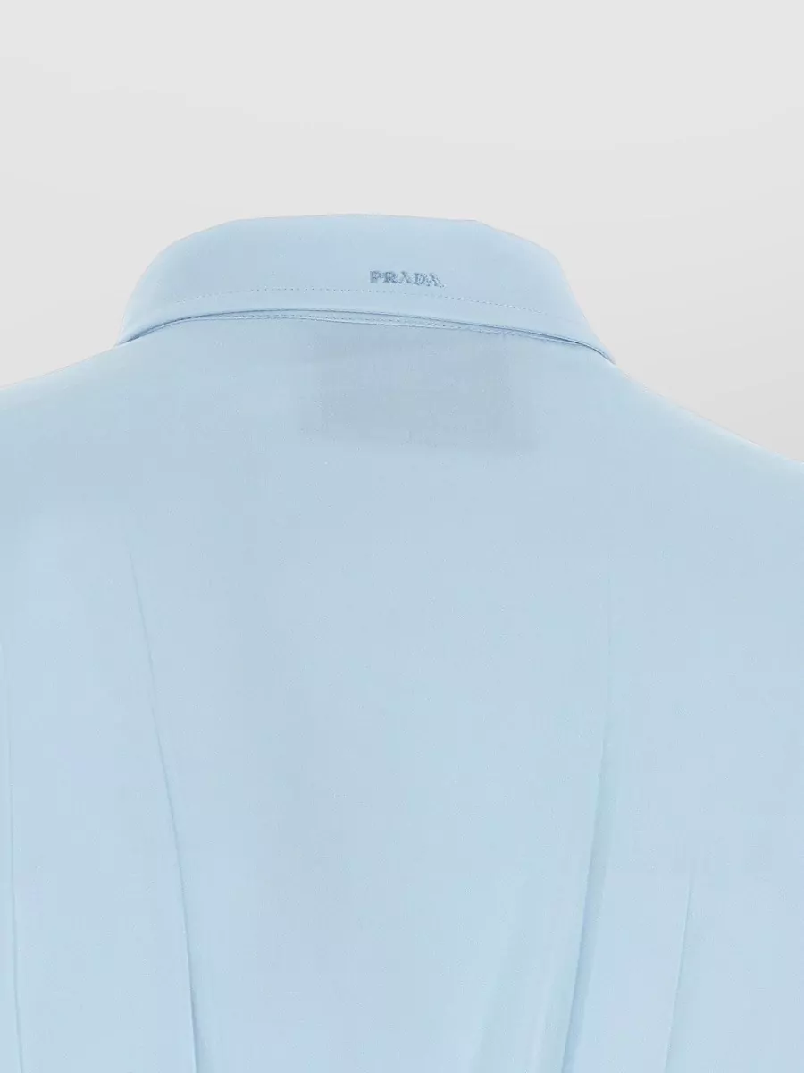 Prada Cotton Poplin Belted Shirt Midi Dress
