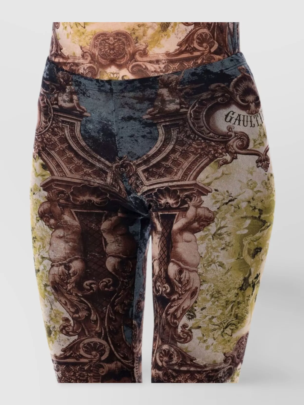 Jean Paul Gaultier Mesh Medallion Velvet Baroque Pant