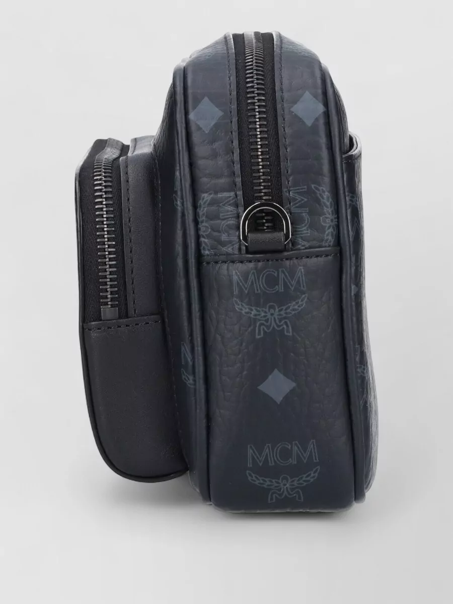 Mcm Shoulder Bag Adjustable Strap Front Zip Pocket