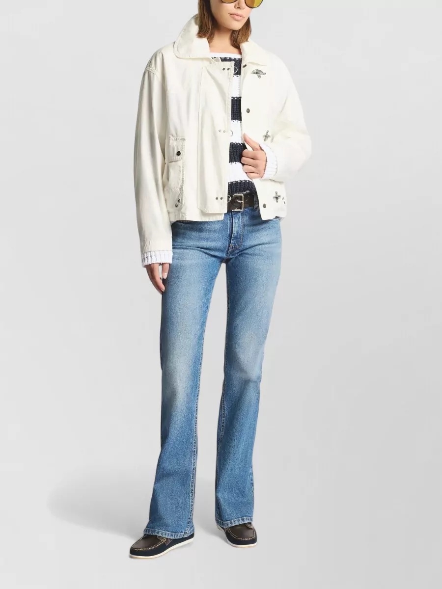 Fay Jacket Straight Cut Collared Neck Front Pockets