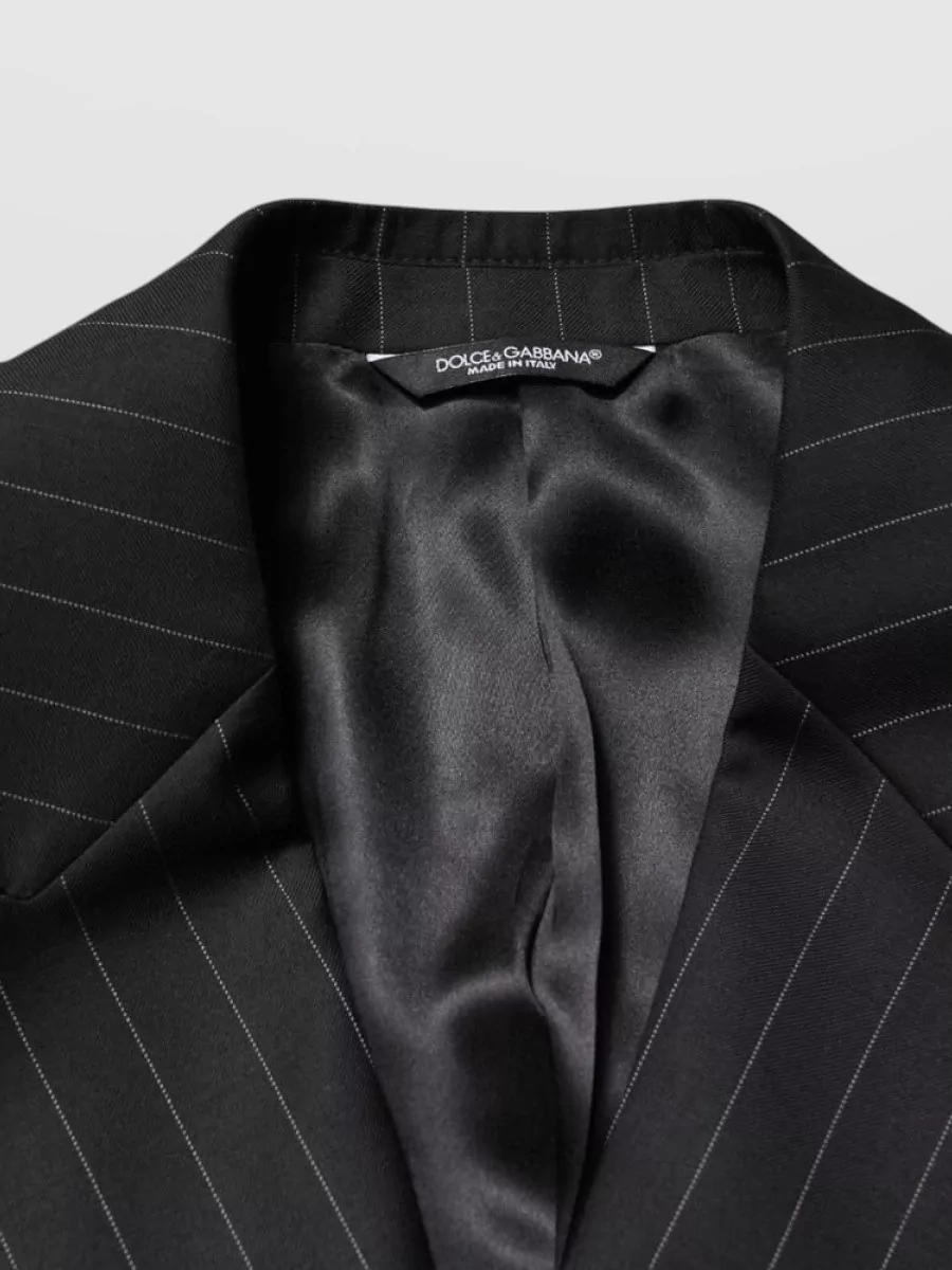 Dolce&Gabbana Virgin Wool Striped Double-Breasted Blazer