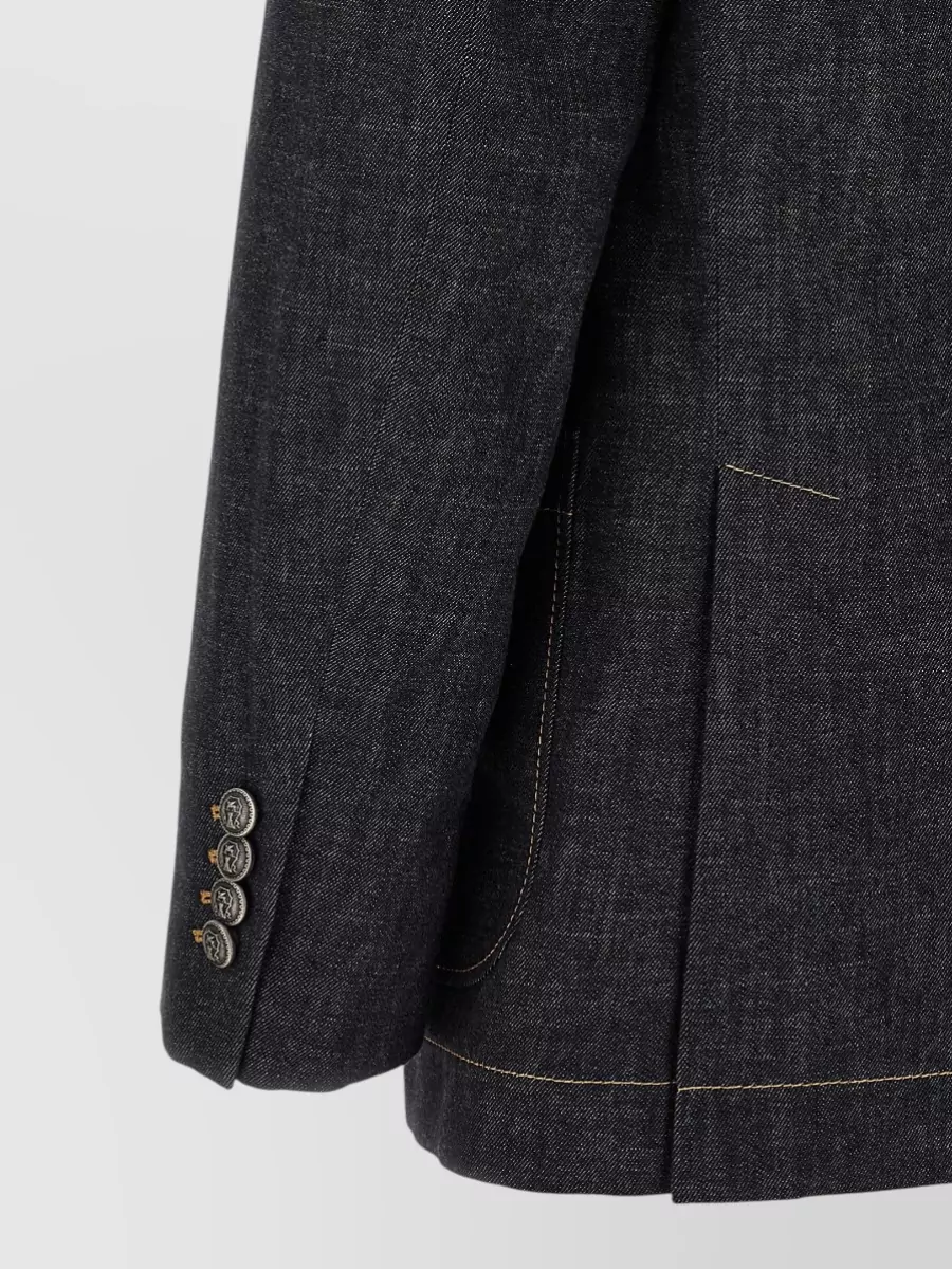 Brunello Cucinelli Denim Double-Breasted Blazer