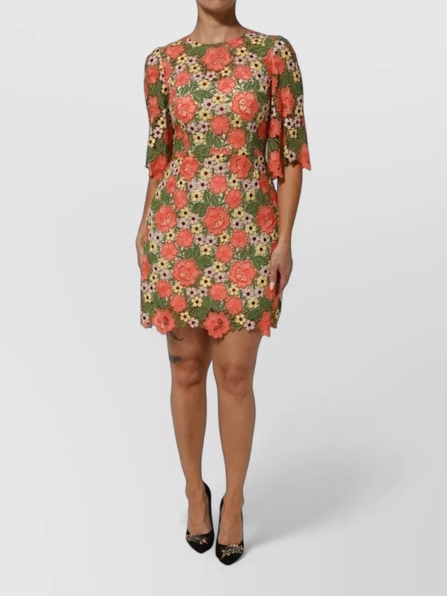 Dolce&Gabbana Floral embroidered a-line mini dress