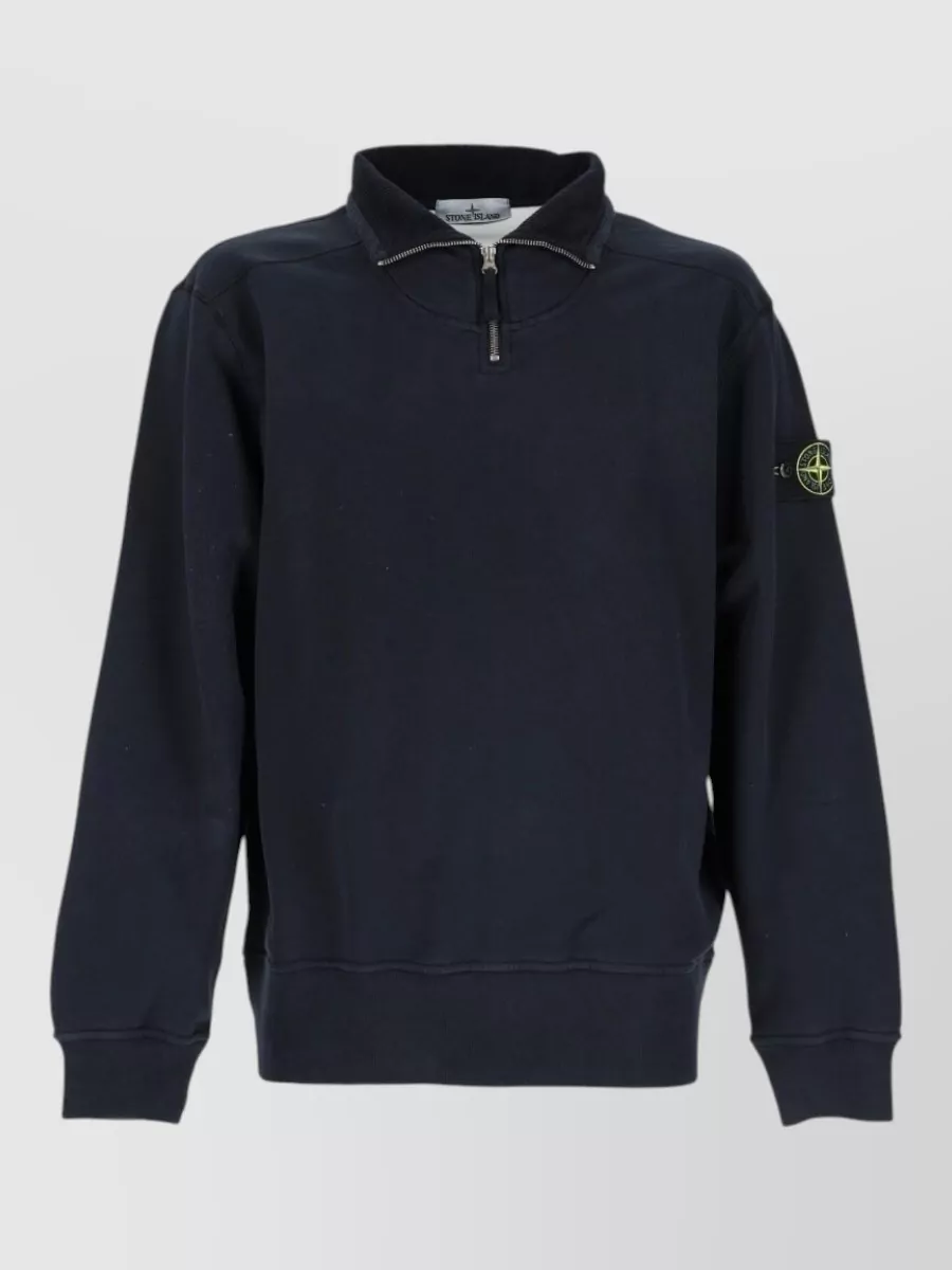 Stone Island cotton half zip sweatshirt