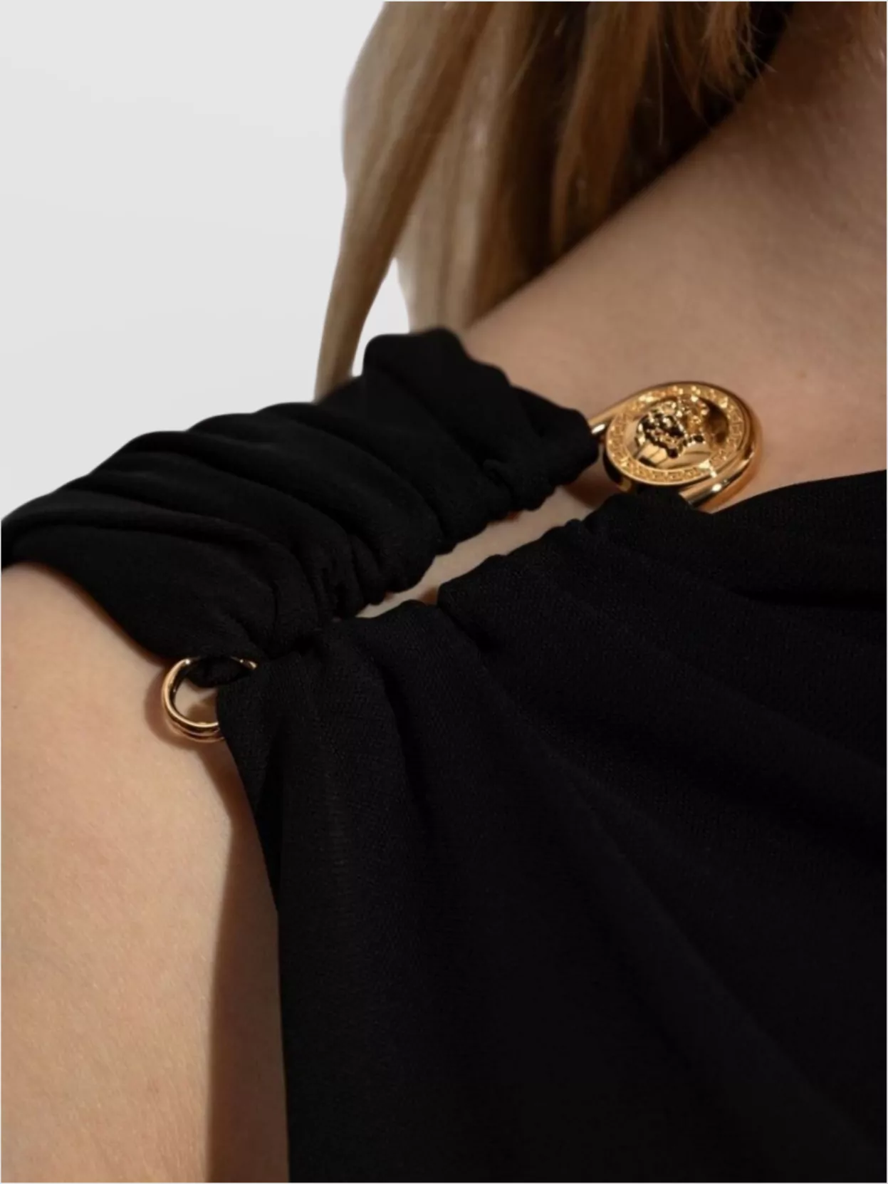 Versace Draped One Shoulder Knee Length Dress