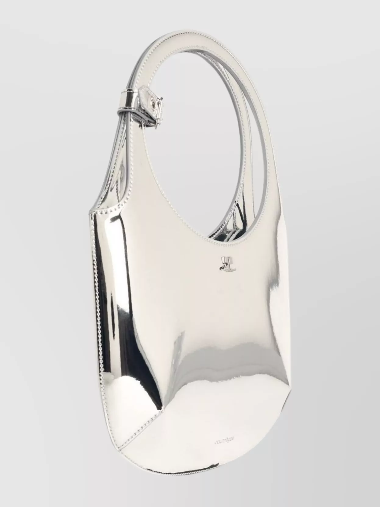 Courrèges Sac En Cuir Argenté Holy Mirror