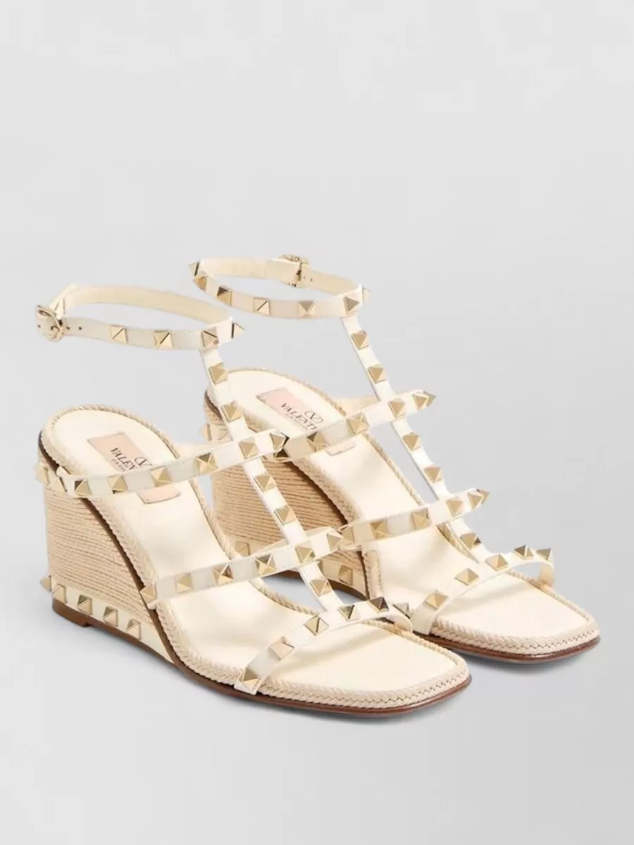 Valentino Garavani Calfskin Wedge Sandals