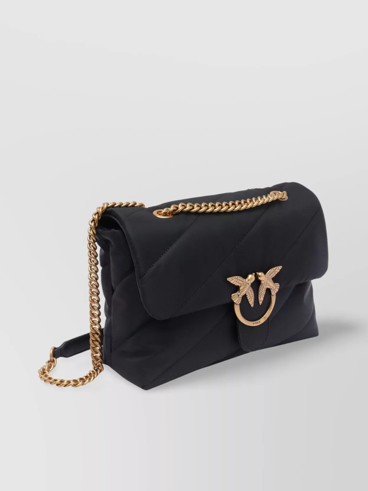 Pinko Puffer Quilted Shoulder Bag With Chain Strap