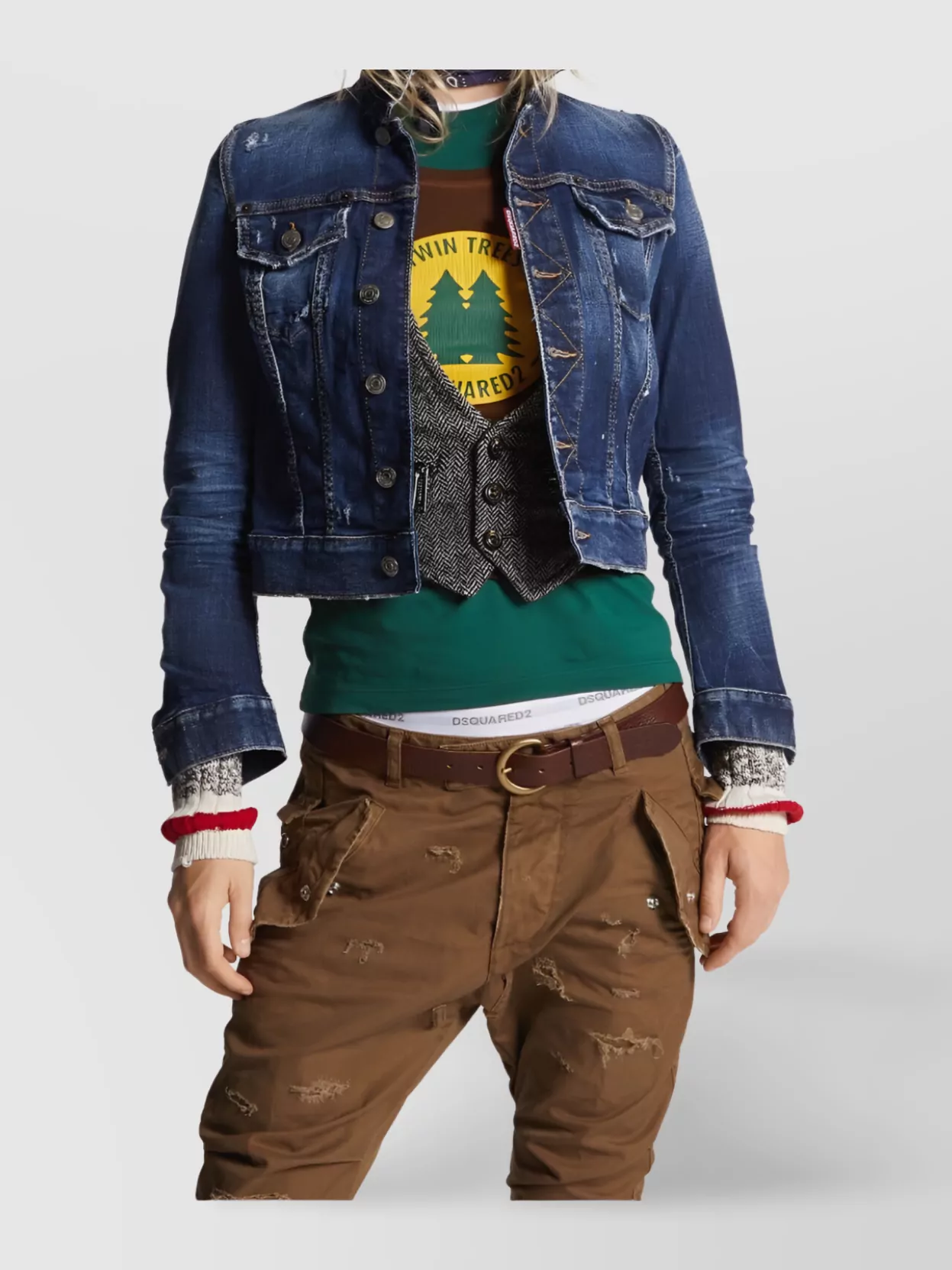 Dsquared2 Appliqué Logo Denim Jacket