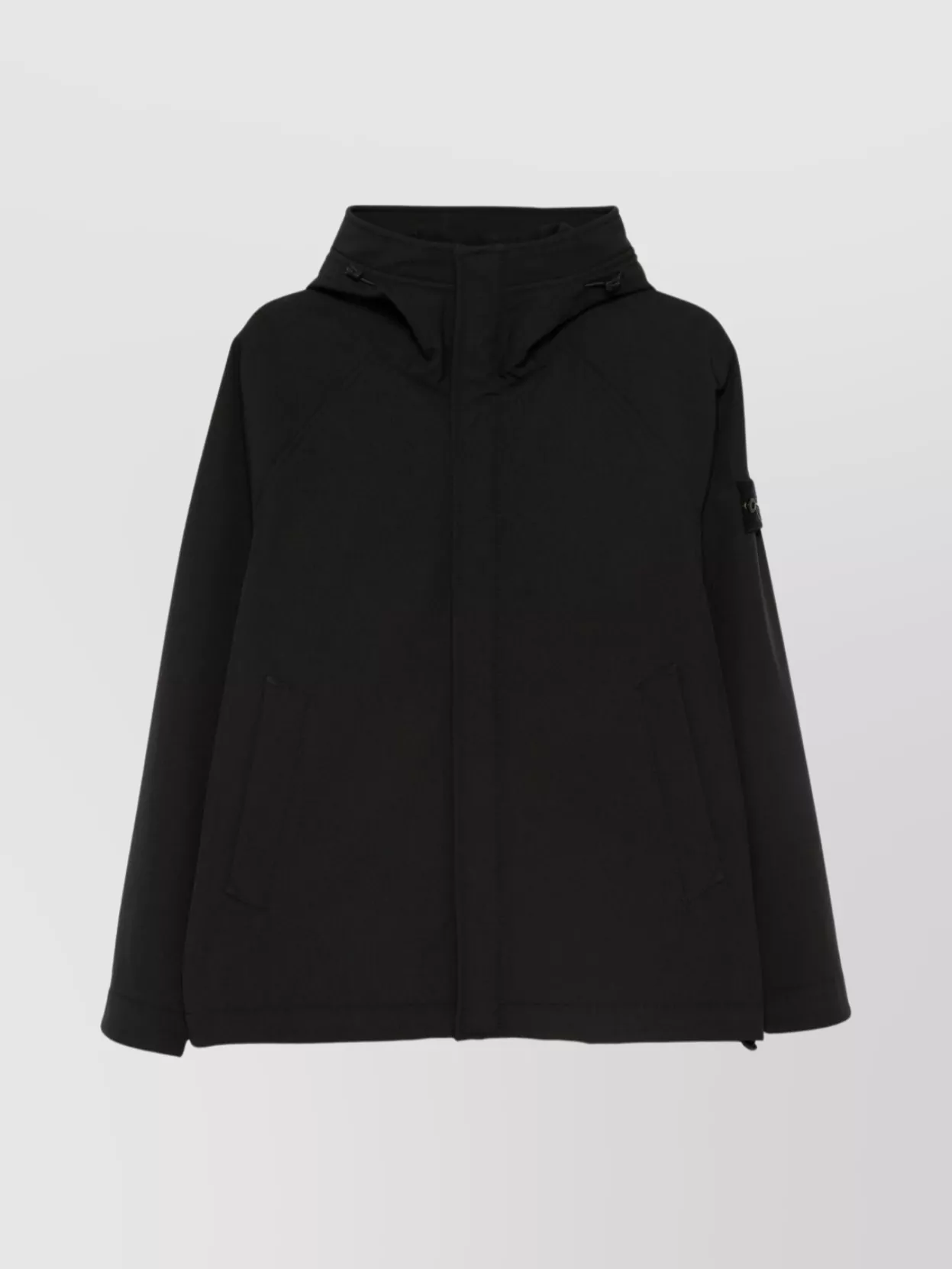 Stone Island Hooded Jacket Hand Pockets In Blue