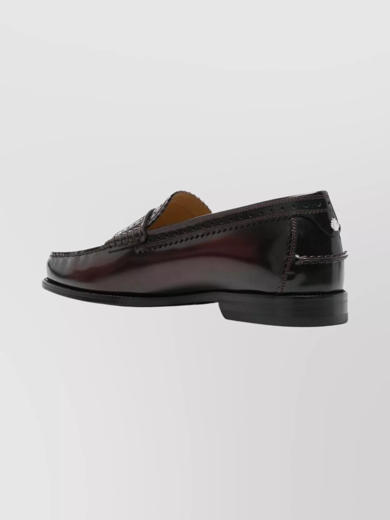 Bally Round Toe Penny Loafers With Perforated Detail