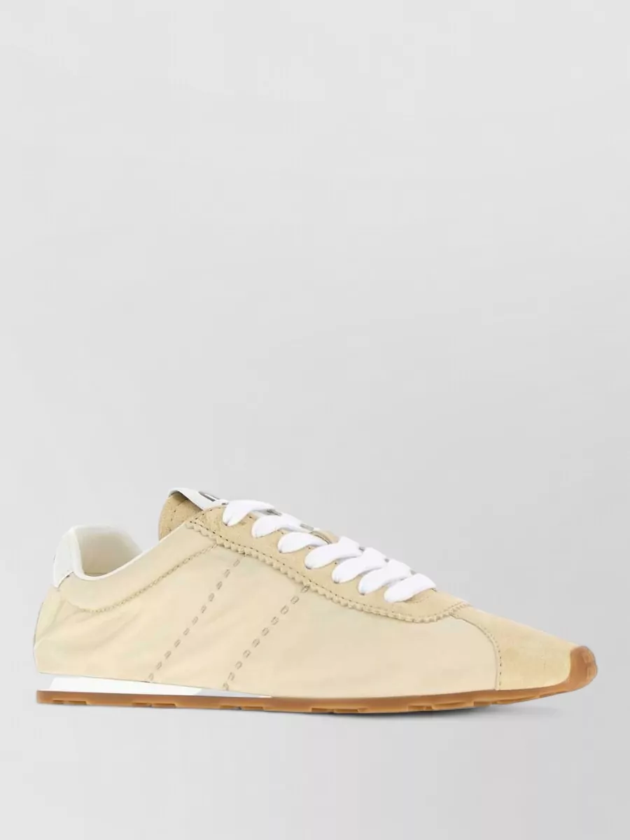 Miu Miu fabric and suede low-top sneakers