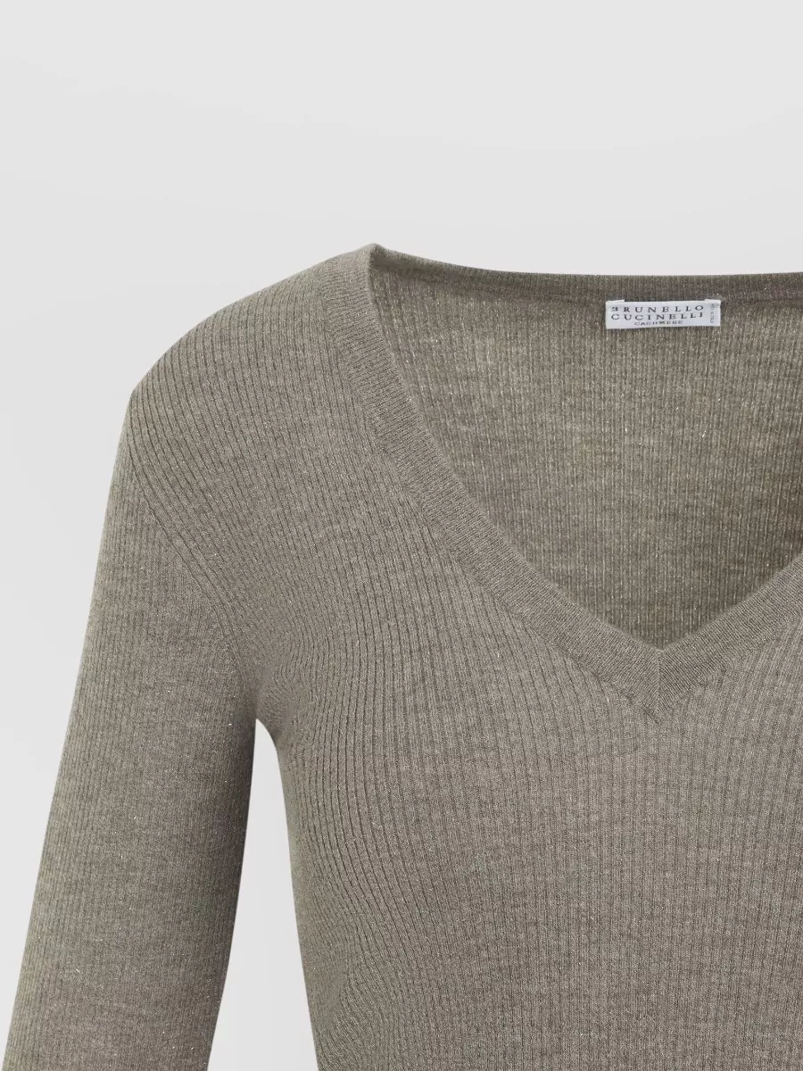 Brunello Cucinelli Cashmere Ribbed V-Neck Sweater