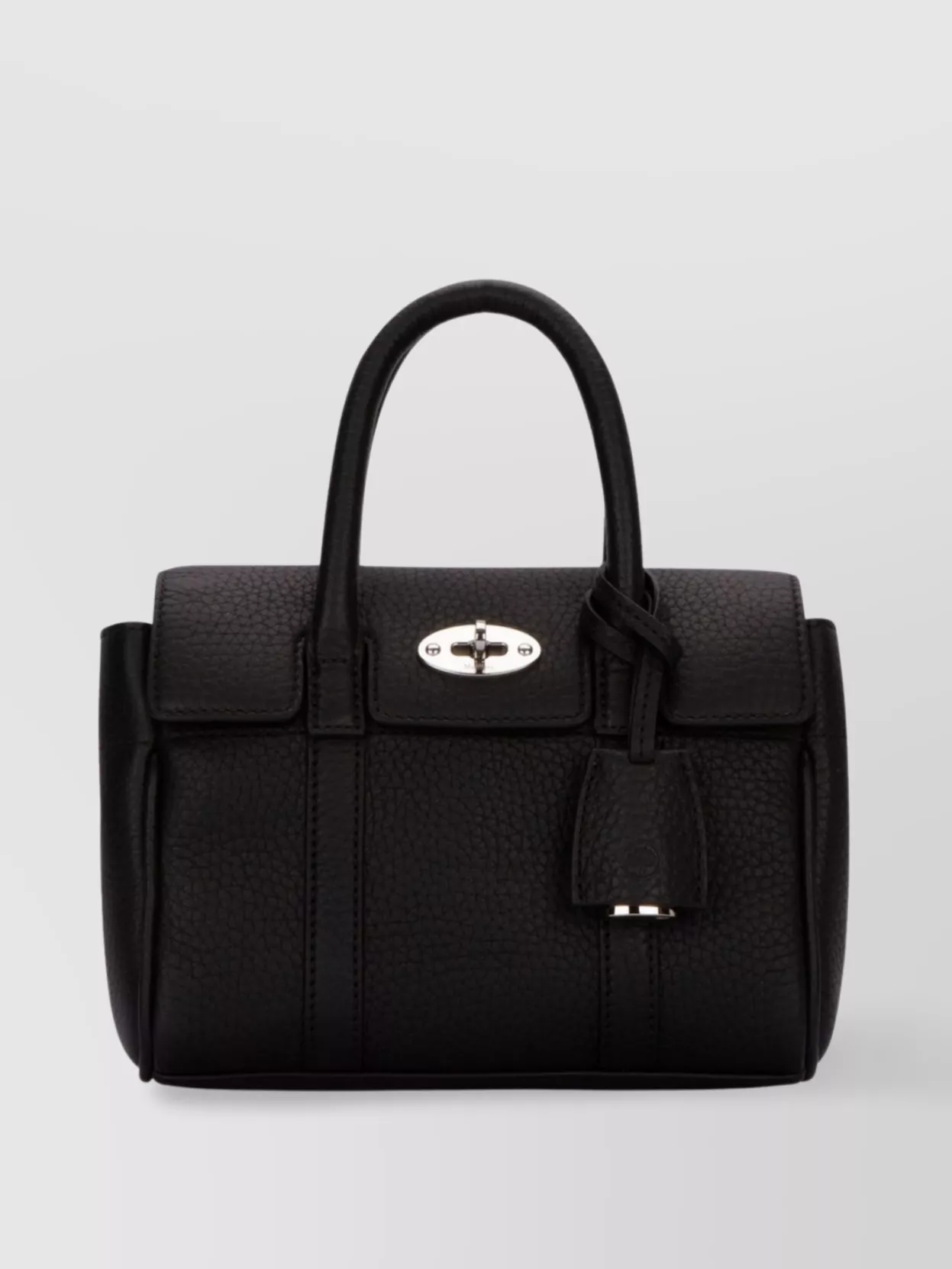 Shop Mulberry Leather Texture Shoulder Bag In Black