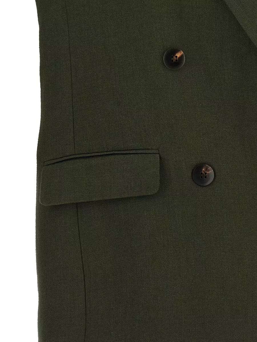 S Max Mara Linen Double-Breasted Vest
