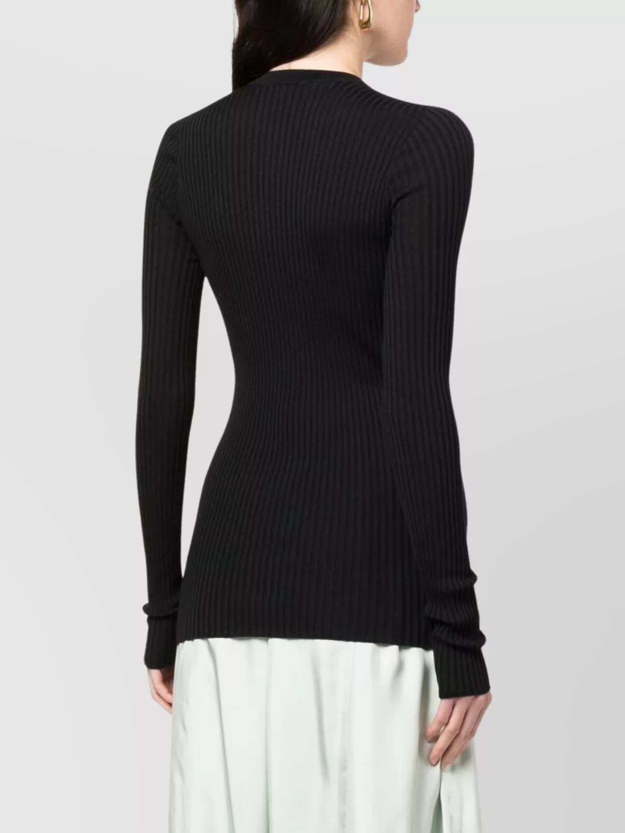 Jil Sander Knitwear Crew Neck Ribbed Texture Long Sleeves
