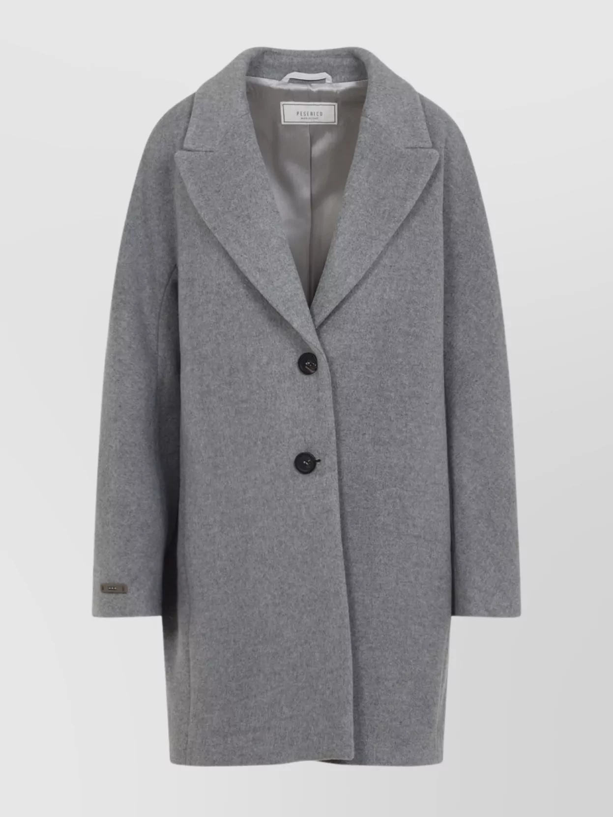 Peserico Cocoon Wool Cashmere Coat In Gray