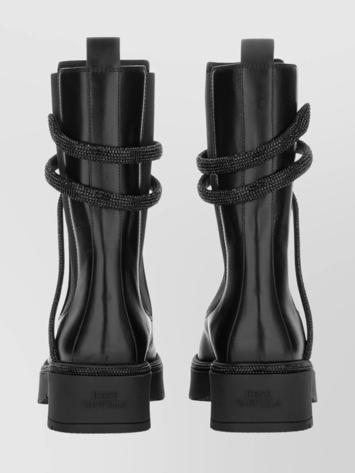 René Caovilla Ankle Boots Featuring Wrap-around Strap In Black