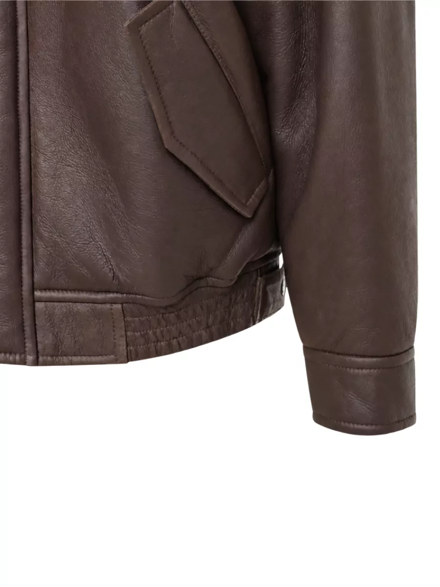 Yves Salomon Leather Shearling Collar Short Jacket