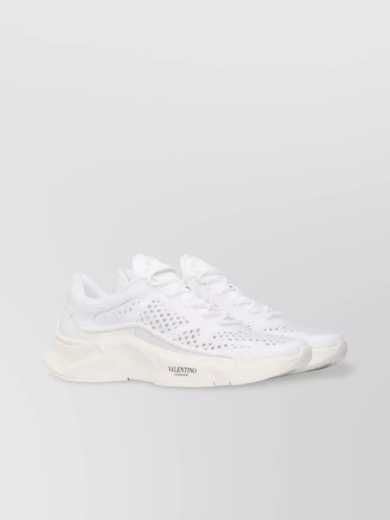 Shop Valentino Mesh Chunky Sole Sneakers With Transparency Effect
