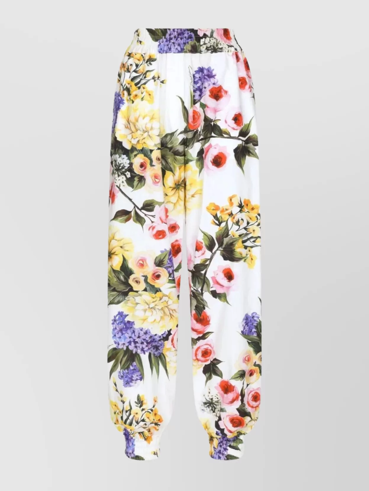Shop Dolce & Gabbana Floral High-waisted Balloon Trousers