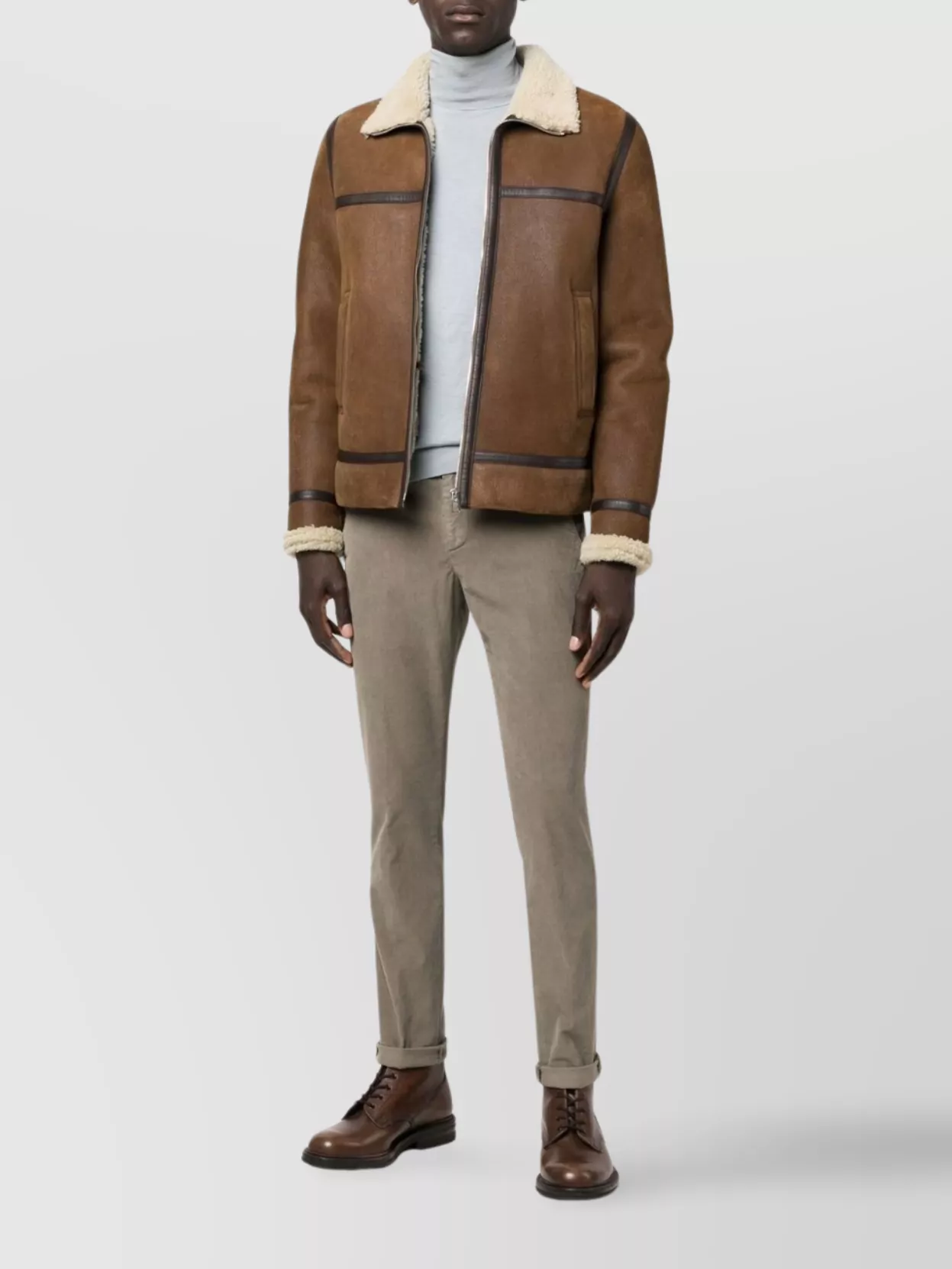 Dondup Corduroy Cotton Trousers Gaubert In Neutral