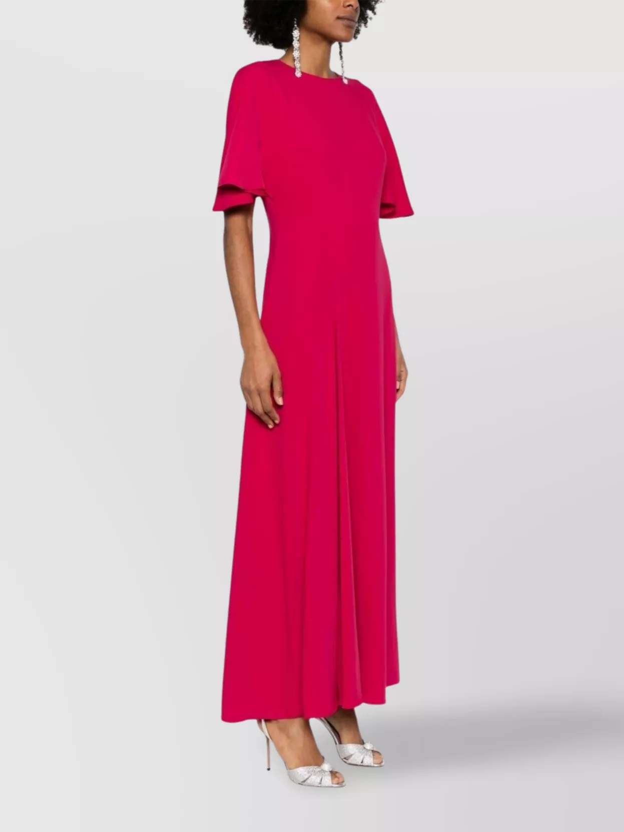 Parosh Knee Length Dress Flutter Sleeves