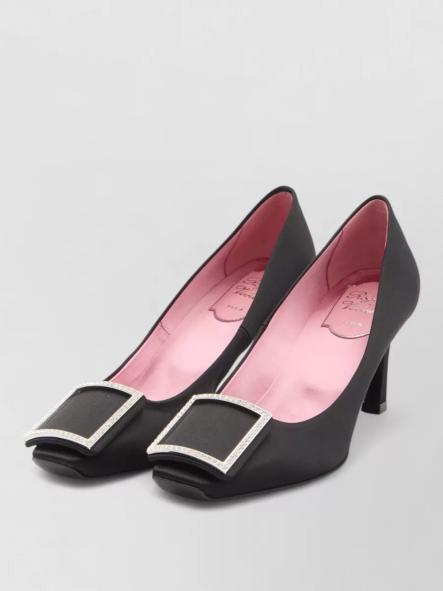 Roger Vivier Satin Pumps Trompette Heel Square Toe