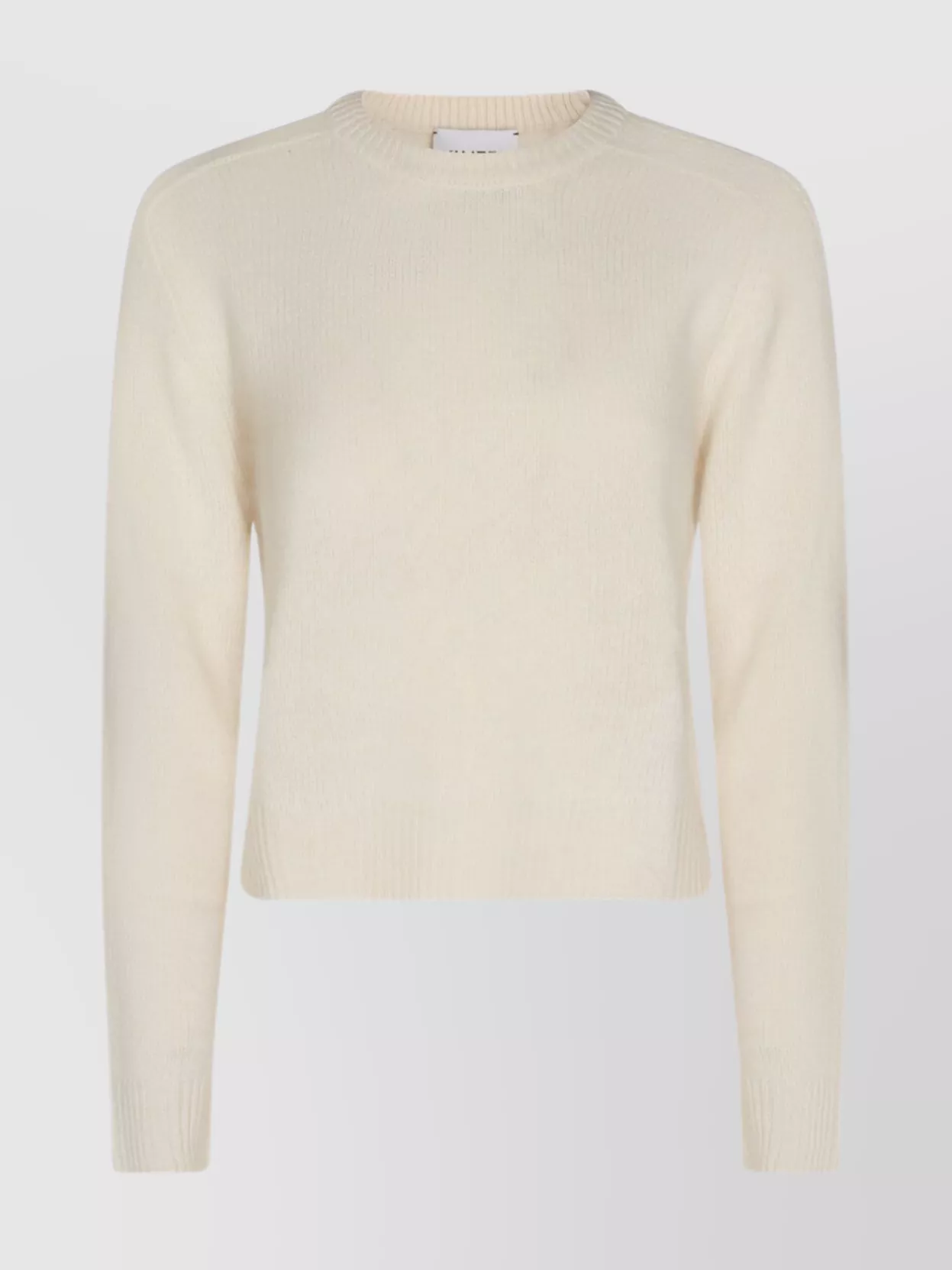 Kujten Soft Knit Crew Neck Long Sleeve Top In Neutral